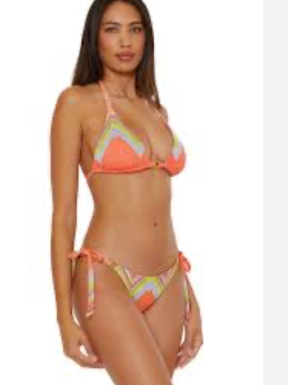 BECCA Coral Chevron Tie-Side Bikini